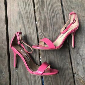 Manolo Blahnik Pink Patent High Heel Sandals 37